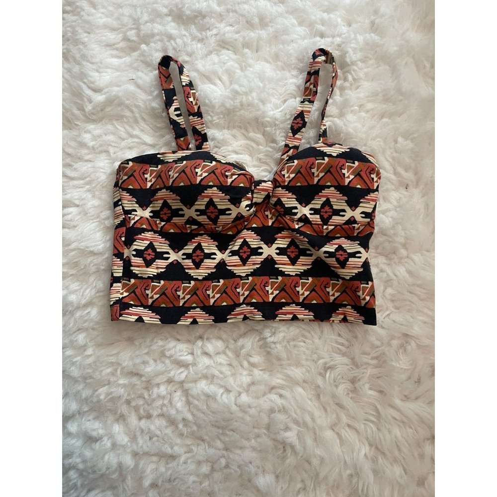 Forever 21 Aztec Print Crop Top Tank Size M